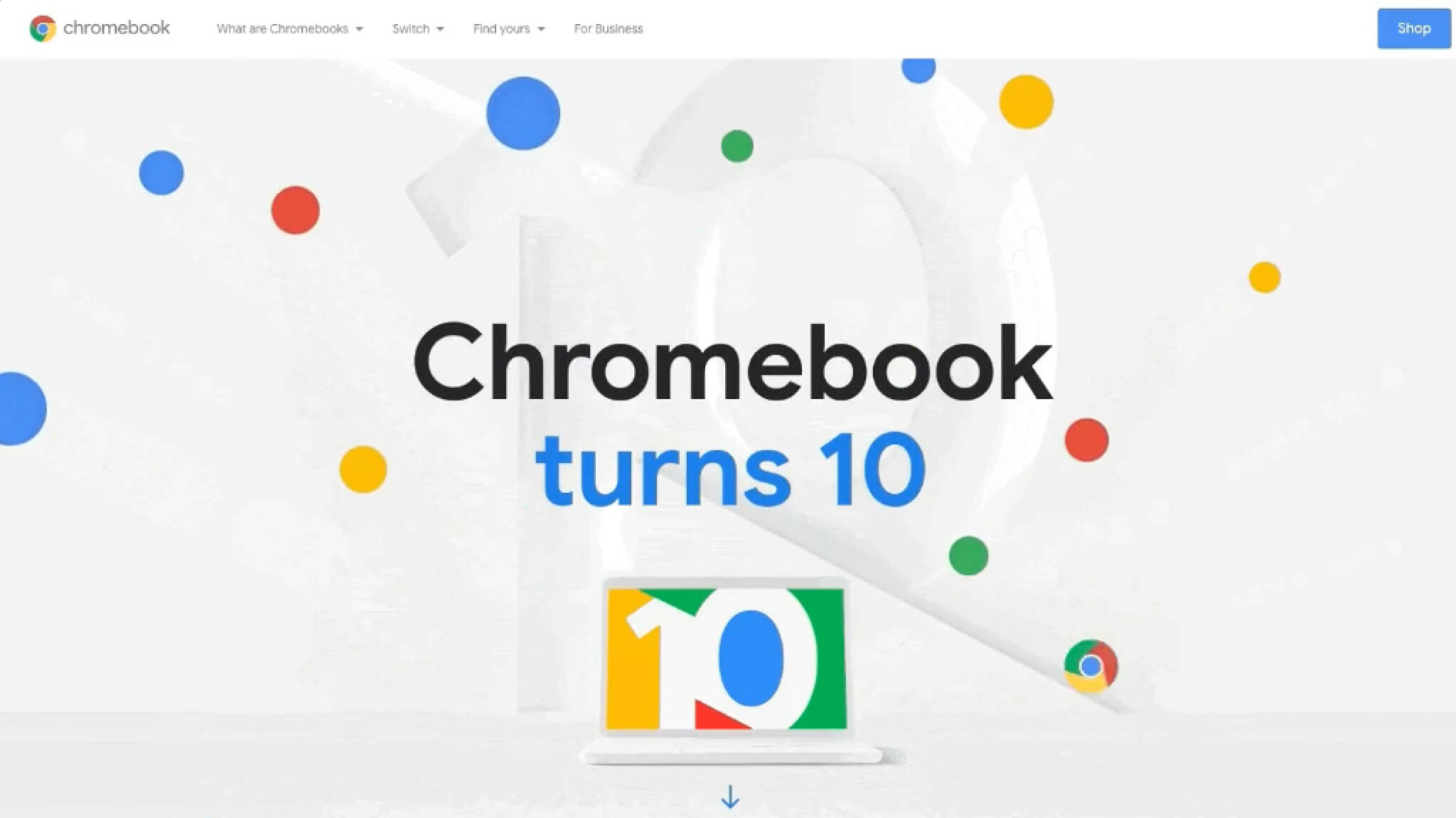 Chromebook 10th anniversary Hero Animation